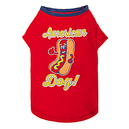 Red American Dog T-Shirt for Dogs