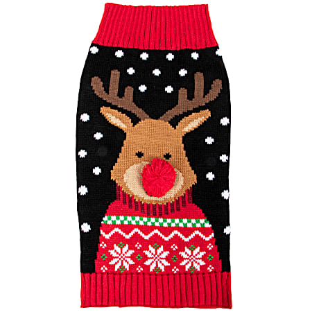 Black Reindeer Pet Sweater