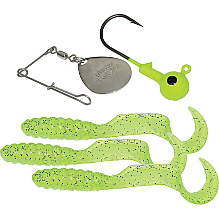 Mister Twister Teenie Grub Spin Combo - Neon Chartreuse