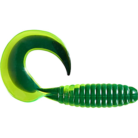 Chartreuse Black Core FAT Curly Tail Grub