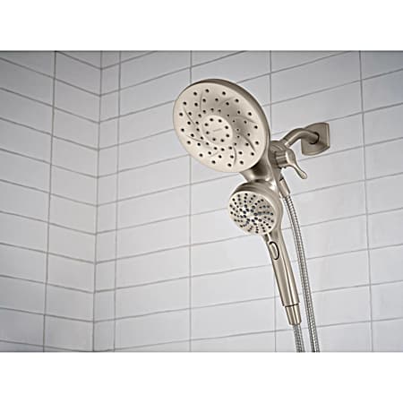 Engage Magnetix Brushed Nickel Six-Function Handshower & Rainshower Combo