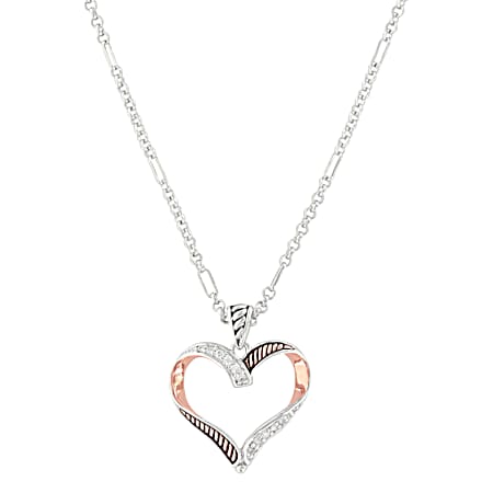 Montana Silversmiths Facets of Love Rose Gold Heart Necklace