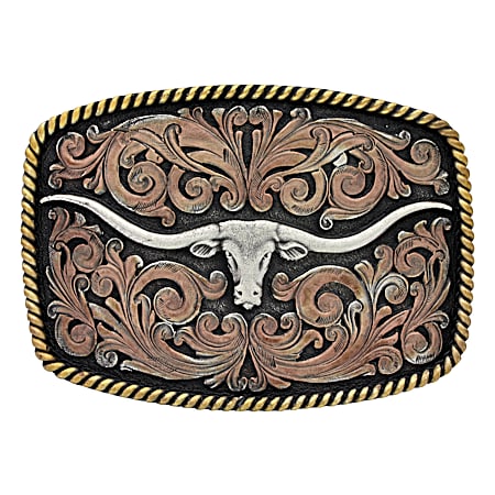 Tricolor Texas Longhorn Attitude Buckle