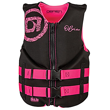 O'Brien Black/Pink Girls Jr. Vest