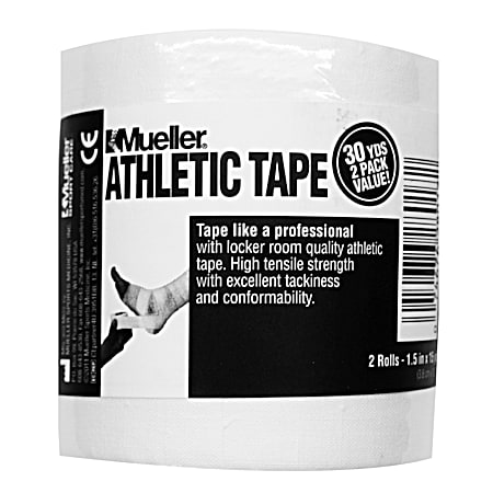 2 Pk. MTape Athletic Tape - White