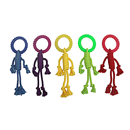 Nuts for Knots 12 in Rope Man w/ TPR Head Dog Toy - Assorted