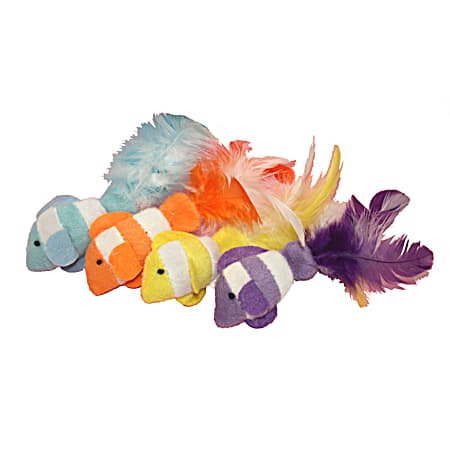 6 in Clown Fish Cat Toy 2 Pk - Assorted