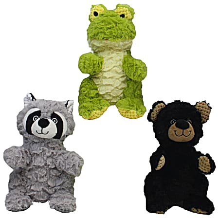 9 in Wrinkleez Frog, Bear, Rabbit & Raccoon Dog Toys - Assorted