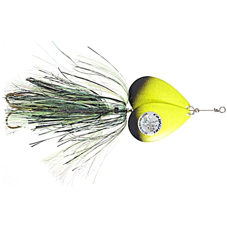 Double Cowgirl 10 in Black Chartreuse/Chartreuse Musky Spinner Lure