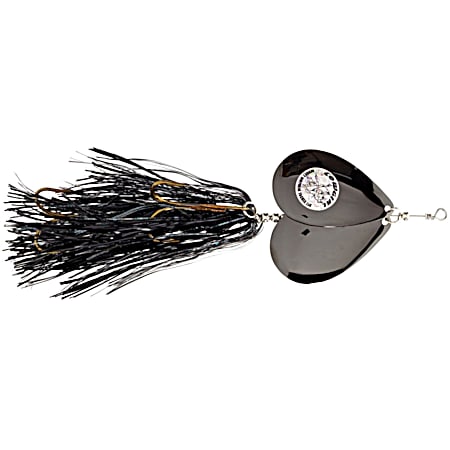 Double Cowgirl 10 in Super Black Musky Spinner Lure