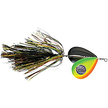 Double Cowgirl 10 in Black Fire Musky Spinner Lure