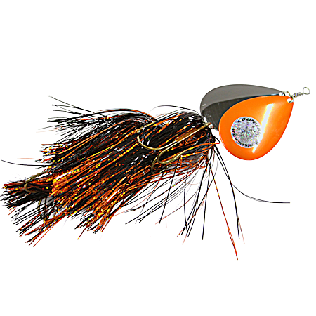 Double Cowgirl 10 in Black/Orange Musky Spinner Lure