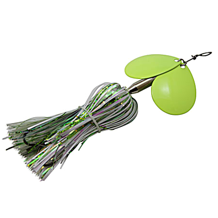 5 in White/Chartreuse Micro Double Cowgirl Musky Spinner Lure