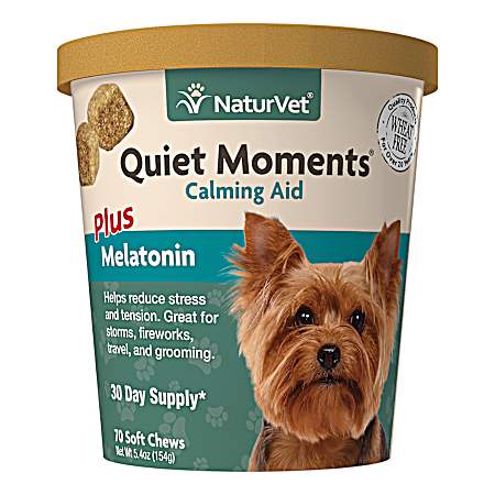 Quiet Moments Calming Aid Dog Supplement Soft Chews - 70 Ct