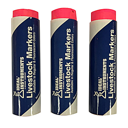 Ideal Pink Livestock Markers - 3 Pk