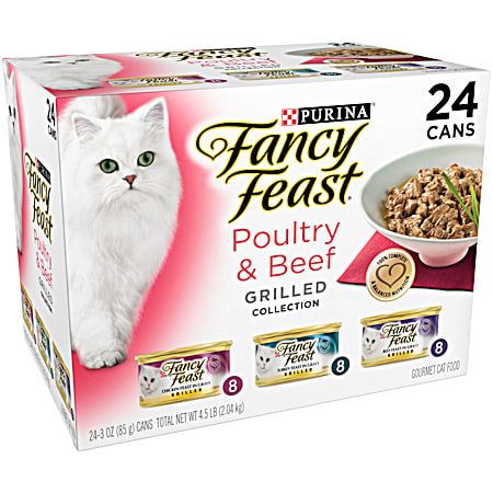 Purina Fancy Feast Poultry & Beef Grilled Collection Wet Cat Food - 24 Pk