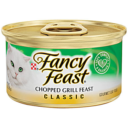 Purina Fancy Feast 3 oz Adult Chopped Grill Feast Classic Pate Wet Cat Food