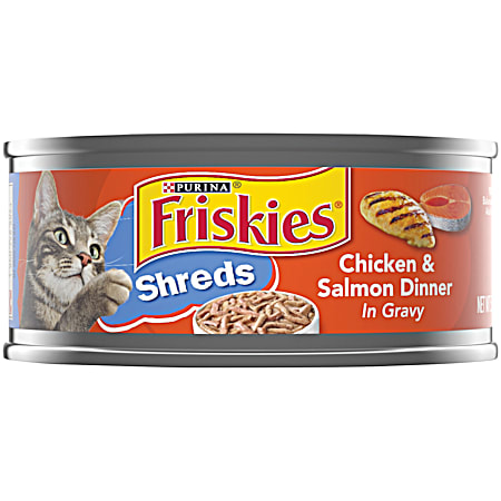 Purina Friskies Adult Shreds Chicken & Salmon Dinner in Gravy Wet Cat Food