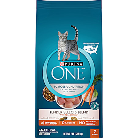 Purina ONE Adult Tender Selects Blend Real Chicken Dry Cat Food
