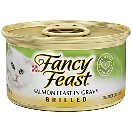 Purina Fancy Feast 3 oz Adult Grilled Salmon Feast in Gravy Wet Cat Food