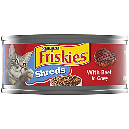 Purina Friskies 5.5 oz All Lifestages Savory Shreds w/ Beef in Gravy Wet Cat Food