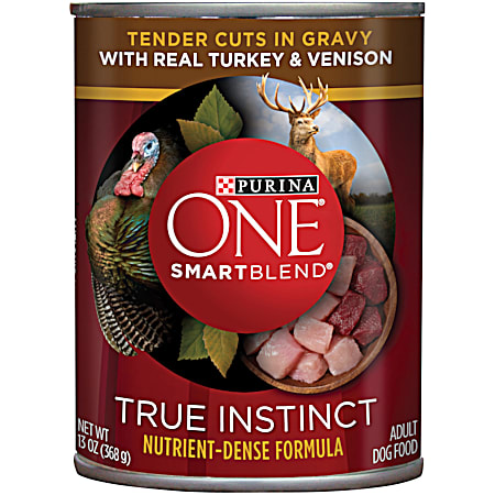 ONE True Instinct Adult Real Turkey & Venison Tender Cuts in Gravy Wet Dog Food,