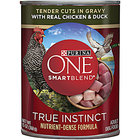 Purina ONE True Instinct 13 oz Adult Real Chicken & Duck Tender Cuts in Gravy Wet Dog Food