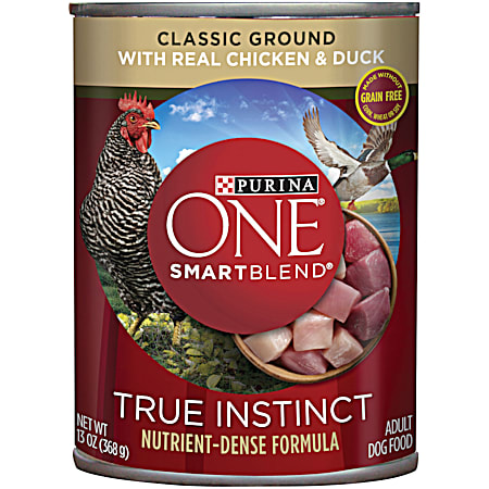 Purina ONE True Instinct 13 oz Adult Classic Ground w/ Real Chicken & Duck Wet Dog Food
