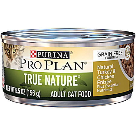 Purina True Nature Adult Grain Free Natural Turkey & Chicken Entree Plus Essential Nutrients Wet Cat Food