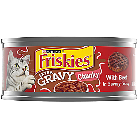 Purina Friskies Adult Extra Gravy Chunky w/ Beef in Savory Gravy Wet Cat Food
