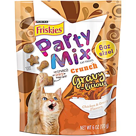 Purina Friskies Party Mix Adult Gravy-licious Chicken & Gravy Crunch Cat Treats