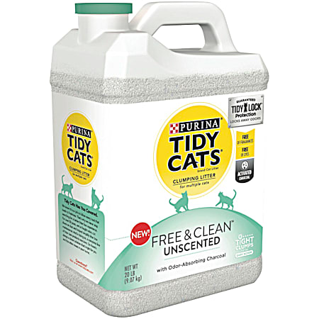 Tidy Cats Free & Clean Unscented Scoop - 20 Lb.