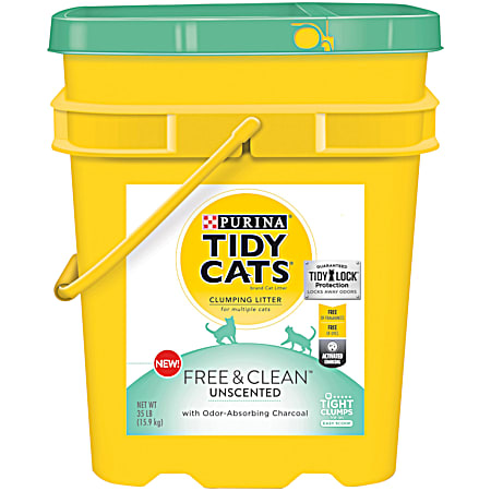 Tidy Cats 35 lb Free & Clean Unscented Clumping Cat Litter