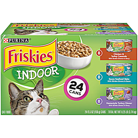 Adult Indoor Variety Pack Wet Cat Food - 24 pk
