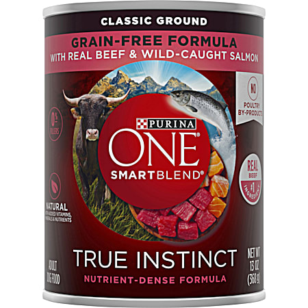 Purina ONE True Instinct Adult Grain-Free Beef & Salmon Classic Ground Wet Dog Food