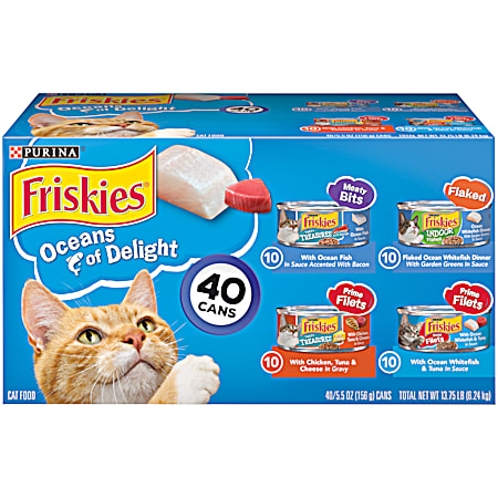 Purina Friskies Oceans of Delight Adult Wet Cat Food - 40 Pk