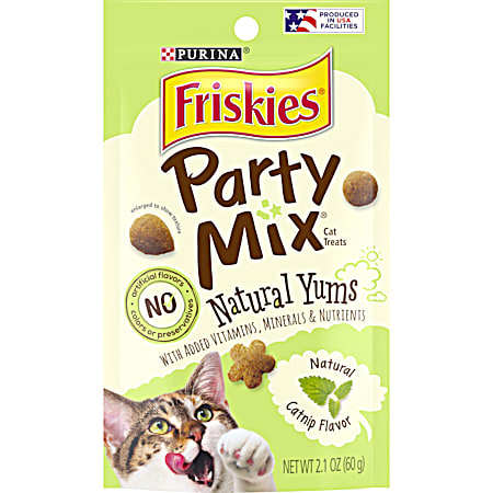 Friskies Party Mix Natural Yums Catnip Adult Cat Treats
