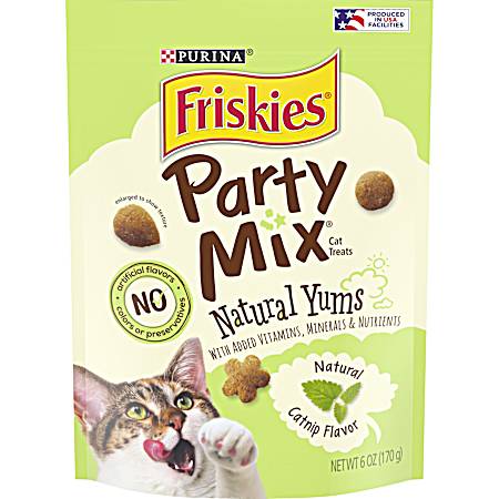 Friskies Party Mix Natural Yums Catnip Adult Cat Treats