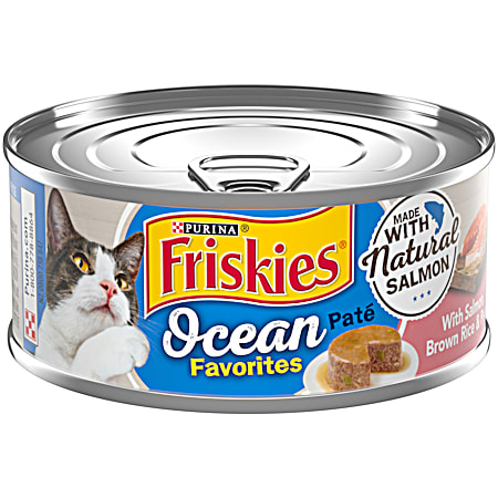 Purina Friskies 5.5 oz Ocean Favorites Pate w/ Salmon, Brown Rice & Peas Wet Cat Food