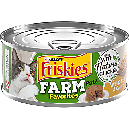Purina Friskies 5.5 oz Farm Favorites Pate Chicken & Carrots Wet Cat Food
