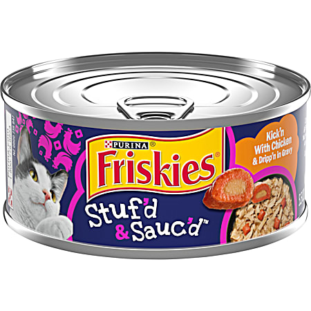 Purina Friskies Stuf'd & Sauc'd Kick'n with Chicken & Dripp'n in Gravy Wet Cat Food