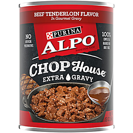 Purina Alpo Chop House Beef Tenderloin Flavor in Gourmet Gravy Wet Dog Food