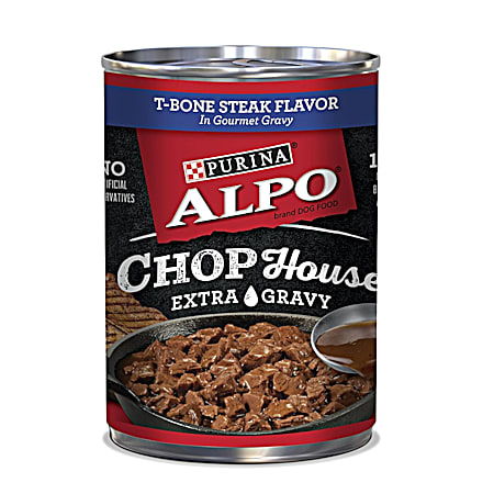 Purina Alpo Chop House T-Bone Steak Flavor in Gourmet Gravy Wet Dog Food