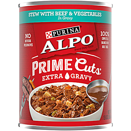 Purina Alpo Prime Cuts Stew w/ Beef & Vegetables in Gravy Wet Dog Food