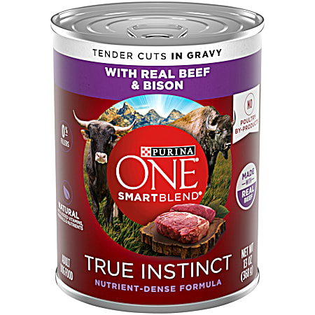 Purina True Instinct Tender Cuts in Gravy w/ Beef & Bison Wet Dog Food