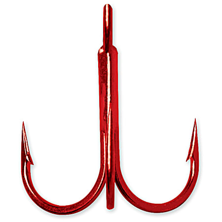 VMC Vanadium Inline Round Treble Hook - Tin Red