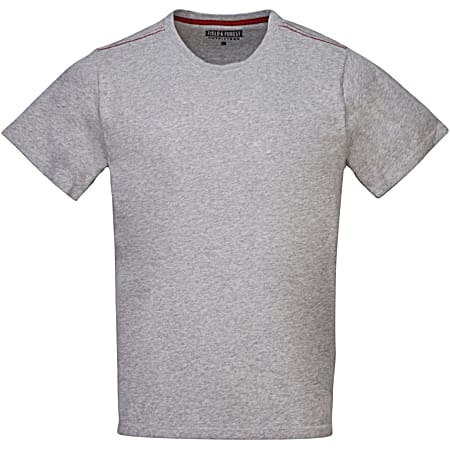 Men's Premium Light Grey Heather Crew Neck Short Sleeve Cotton Slub T-Shirt