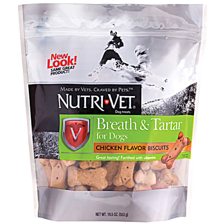 Nutri-Vet 19.5 oz Breath & Tartar Chicken Flavored Dog Biscuits