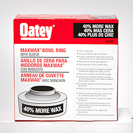 Oatey MaxWax Wax Bowl Ring w/ Sleeve