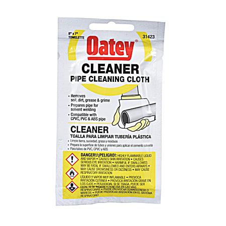 Oatey CPVC, PVC & ABS Pipe Cleaning Cloth
